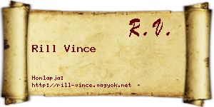 Rill Vince névjegykártya